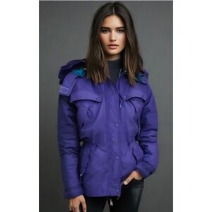 90s REI Down Gortex Jacket 2 in 1 Womens Medium 8 Purple Detachable Hood VGUC